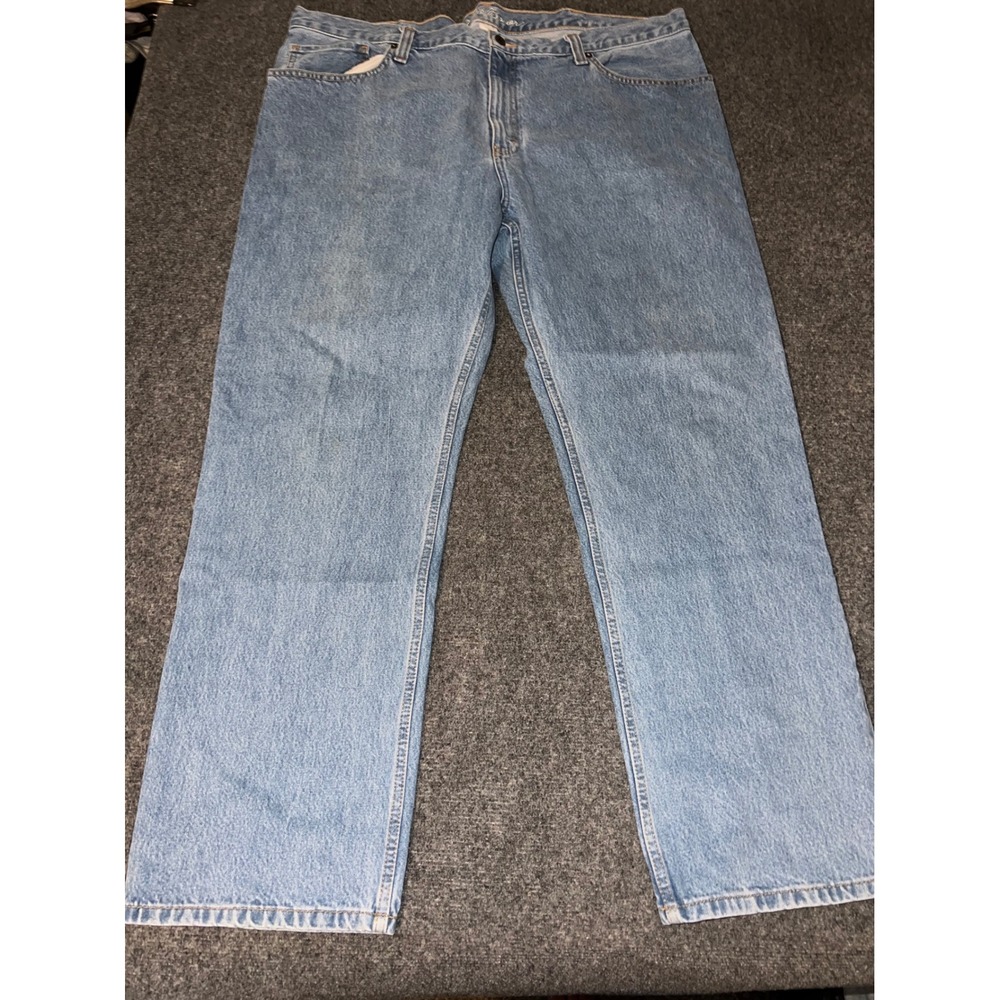 Eddie Bauer Relaxed Fit Jeans Mens 42x32 Light Wash Blue Denim 100% Cotton